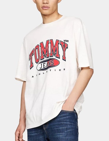 T-shirt TOMMY JEANS oversized rwb twist tee ancient white